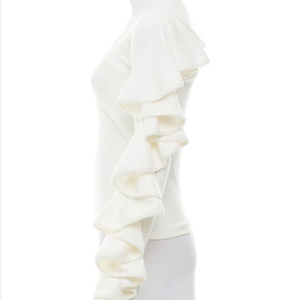Beaufille Electra One Shoulder Ruffled Ribbed Top - Picture 4 of 8